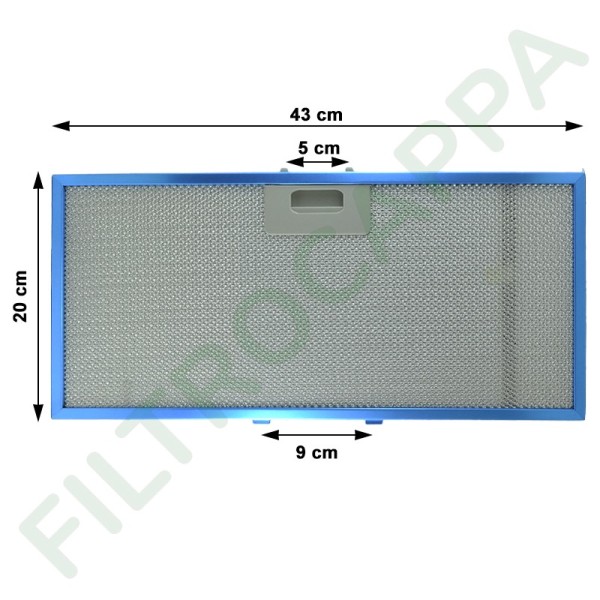 METAL FILTER FOR ELICA BOX IN 90 COOKER HOODS 43 X 20 CM GRI0088006A