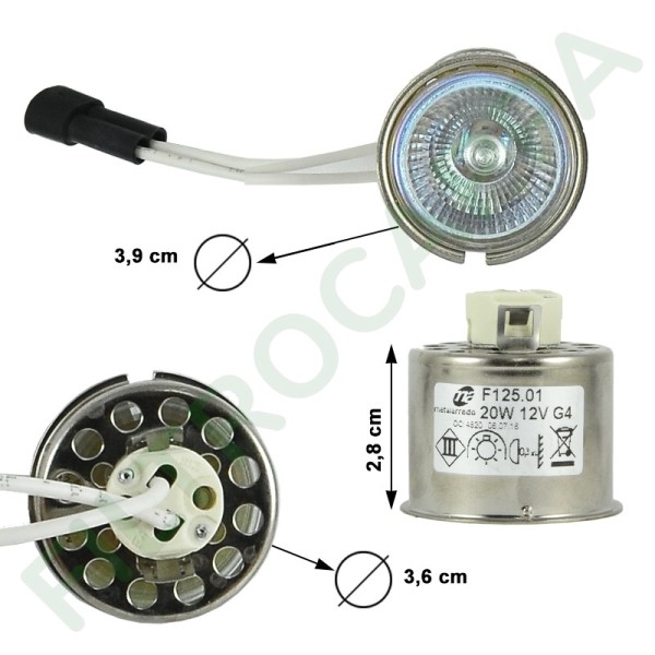 Lampadina Della Cappa Aspirante - CF-125X-F G4 12v 20w PA.F.04 Whirlpool