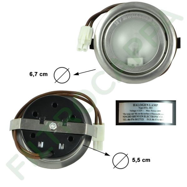 Projecteur halogène 12 V 20 W, acier brossé, verre dépoli (2 pièces) 824610761