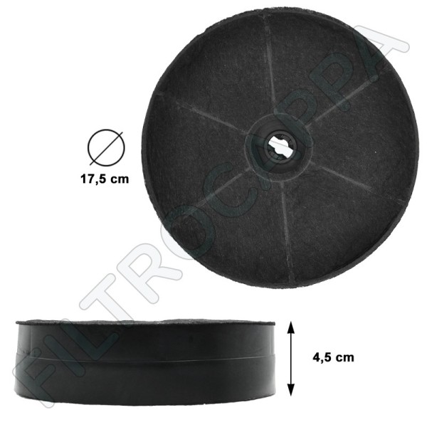 Charcoal Filter (2 PCS) diameter 17,5 for Cooker Hood FIM GALVAMET WHIRPOOL TURBOAIR LAV-IN ILVE COOKER HOODS