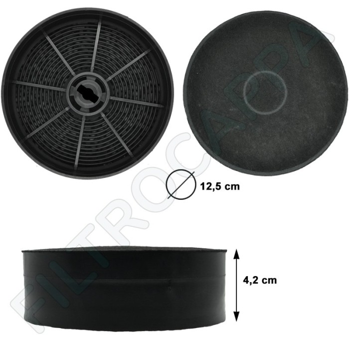 Charcoal Filters ( 2 PCS ) Diameter 12.5 cm for Cooker Hoods BEST FABER FRANKE IKEA