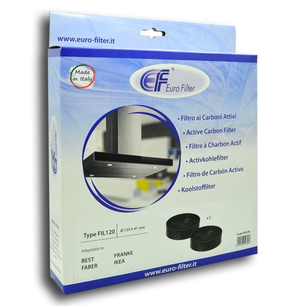 Filtros de carvão (2 PCS) Diâmetro 12,5 cm para exaustores BEST FABER FRANKE IKEA Filtros de carvão (2 PCS) Diâmetro 12,5 cm para exaustores BEST FABER FRANKE IKEA