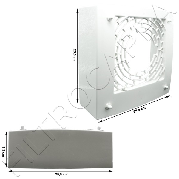 SCHACHTEL FÜR VORTICE QUADRO MEDIO ZENTRIFUGAL EXTRACT FAN 25,5 X 25,5 CM 1.127.001.107