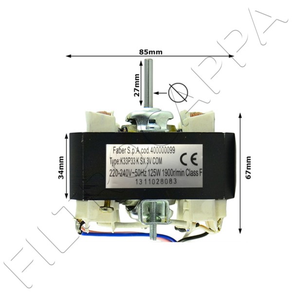 MOTOR FÜR DUNSTABZUGSHAUBEN FABER K33 P33 K SX 3V COM 400000099 991.0454.921