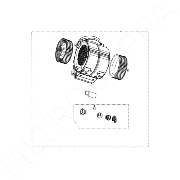 Motor original para exaustor FABER com conector de 9 pinos 133.0017.047 133.0017.047