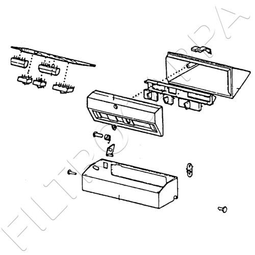 Slider Armaturenbrett 3 Geschwindigkeiten und Licht komplett mit elektronischer Platine für Original-Dunstabzugshauben von Fa... 2