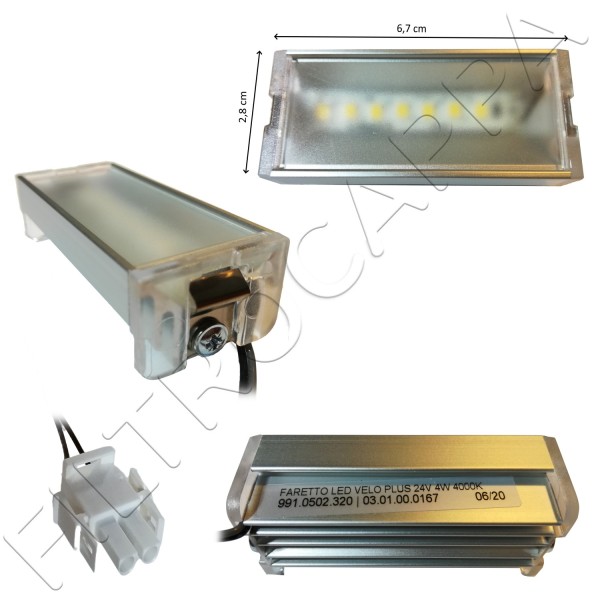 FOCO LED FABER 24 voltios 4 VATIOS 4000K RECTANGULAR 13.0516.040