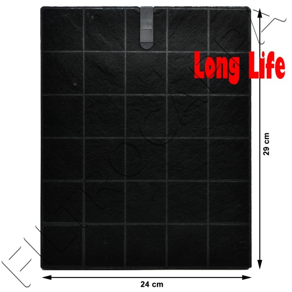 CHARCOAL FILTER LONG LIFE 29 x 24 CM THICKNESS 1 CM GENUINE AIRONE SMEG FOSTER ACFCRETT29X24X1001