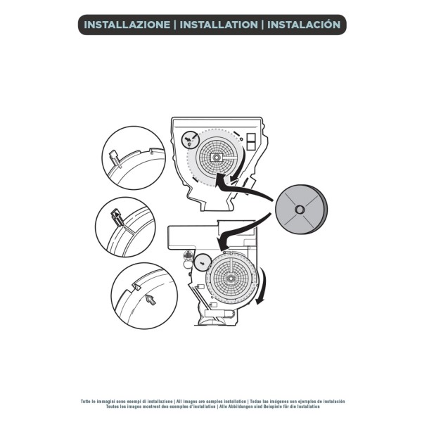FILTRE À CHARBON ELICA DIAMÈTRE 24 CM mod.28 - PIÈCE D'ORIGINE - KIT0161372