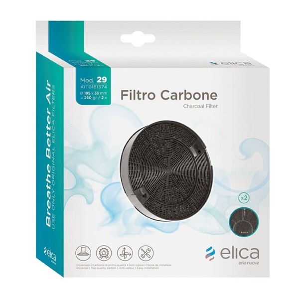 CHARCOAL FILTER ( 2 PCS) DIAMETER 19 mod.29 - GENUINE PART - KIT0161374