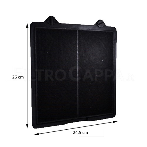 Filtre à charbon actif 24,5 x 26 cm pour hotte Bosch Siemens Electrolux Fim 55046249 FKS149