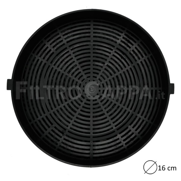 FILTRE À CHARBON DIAMÈTRE 16 CM HOTTES DE CUISSON TYP H ELICA TURBOAIR FIMKAPPE GALVAMET F00497