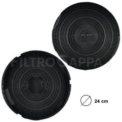 FILTRO DE CARBÓN DIÁMETRO 24 AEG BAUKNECHT BAUMATIC CANDY ELECTROLUX ELICA HOOVER REX SMEG WHIRLPOOL FKS208