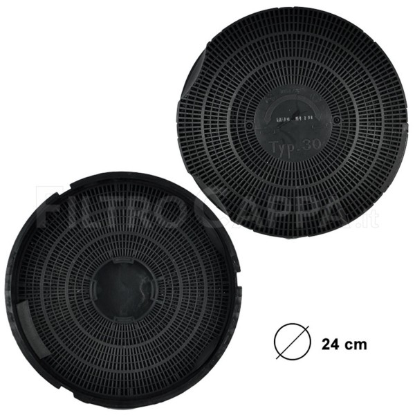 FILTRO DE CARBÓN DIÁMETRO 24 AEG BAUKNECHT BAUMATIC CANDY ELECTROLUX ELICA HOOVER REX SMEG WHIRLPOOL FKS208