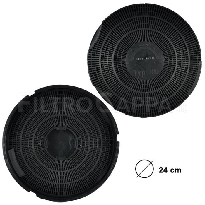 FILTRE À CHARBON DIAMÈTRE 24 AEG BAUKNECHT BAUMATIC CANDY ELECTROLUX ELICA HOOVER REX SMEG WHIRLPOOL FKS208
