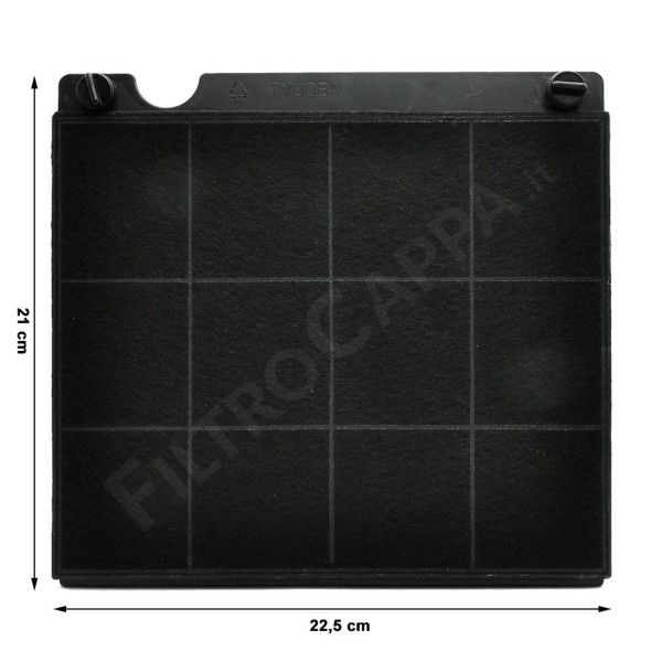 CHARCOAL FILTER 21 X 22,5 CM MOD 15 FOR COOKER HOODS ELICA TURBOAIR ELECTROLUX AEG SMEG