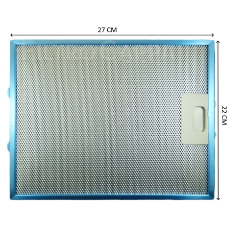Filtro de Metal de Alumínio 22 x 27 cm para Exaustores Elica Turboair Whirpool Exaustor GF01DA GF01DD