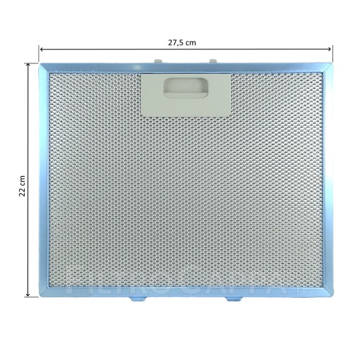 Filtro metálico de alumínio 27,5 x 22 cm para coifa ELICA TURBOAIR GF024A
