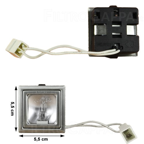 Foco halógeno de cristal transparente 12V 20W Falmec Elica 105040199