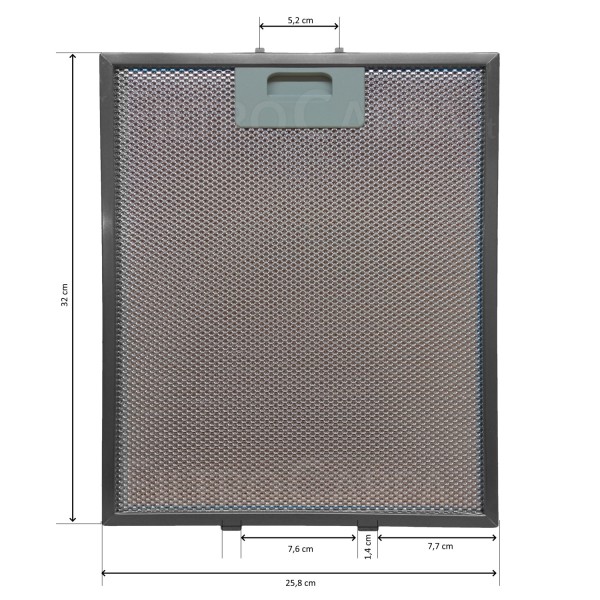 FILTRO CAPPA METALLICO 32 x 25,8 CM ELICA TURBOAIR GORENJE BARRIVIERA GRI0009222