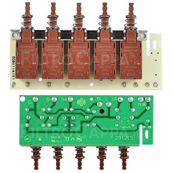 PULSANTIERA TASTIERA 5 TASTI PER CAPPA ELICA TURBOAIR 2012ES ECB0118151