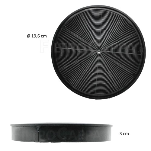 Filtre à Charbon (Pack de 2 Pièces) Diamètre 19,6 X 3 Cm ORIGINAL Faber 112.0157.240 2