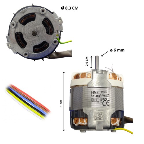Motor para coifa ELICA ELIBLOC S80‑40ARP6600G FIME 2007YX/R
