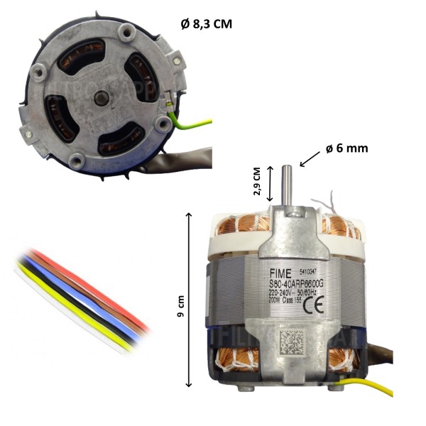 Motor for ELICA Cooker Hood ELIBLOC S80‑40ARP6600G FIME 2007YX/R