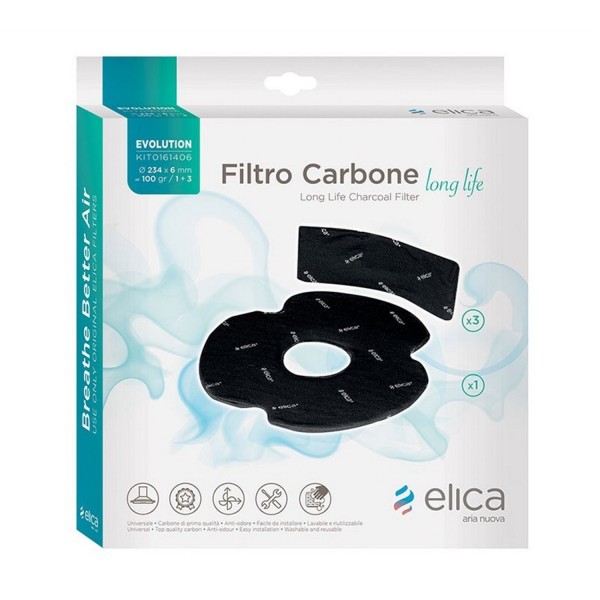 FILTRO CARBONE LONG LIFE HP PER CAPPA ELICA - ORIGINALE - KIT0161406