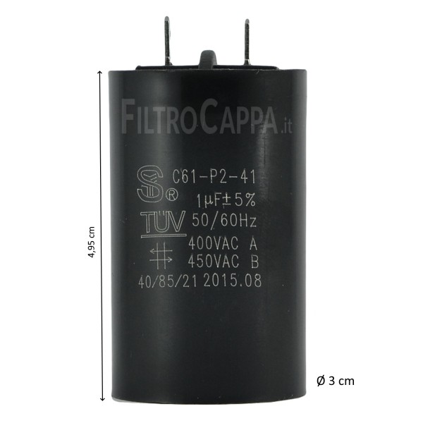 CAPACITOR FOR VORTICE MOTOR 1 uF 5.157.000.132 5.157.000.354