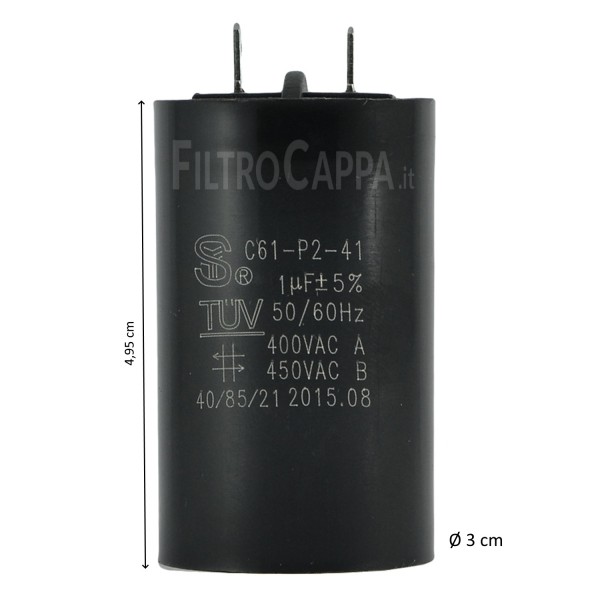Capacitor para motor de vórtice 1 Uf 5.157.000.354 5.157.000.132