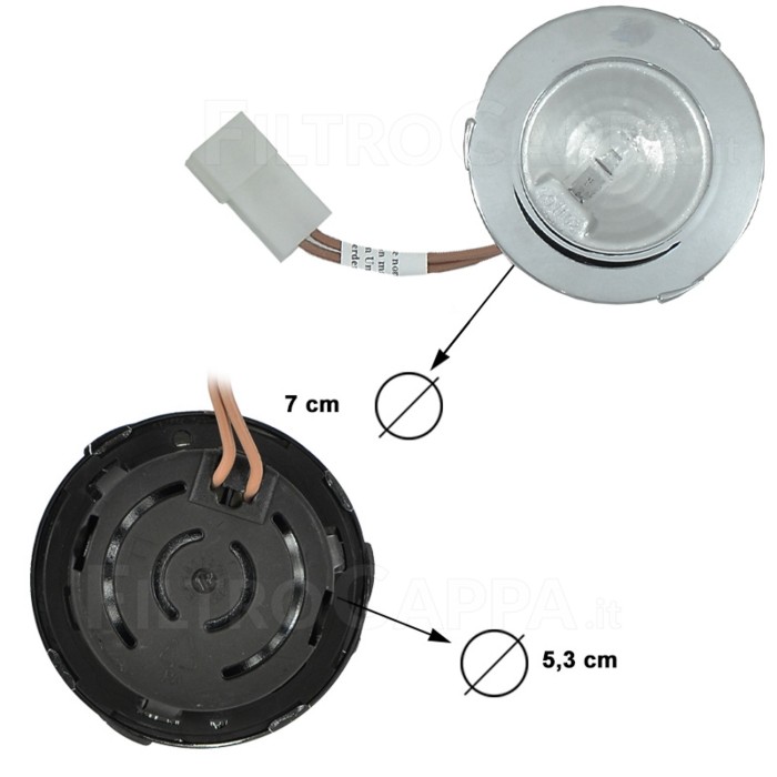 Chrom-Halogen-Spot (2er-Pack) 20 W 12 V für ELICA SMEG Dunstabzugshauben 2006AER 2006GG/R