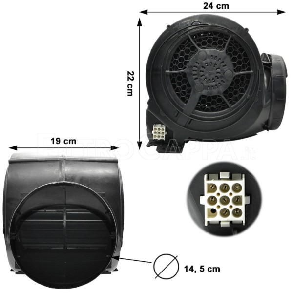 VENTILATEUR MOTEUR POUR HOTTE FABER FRANKE 8 BROCHES 133.0154.603