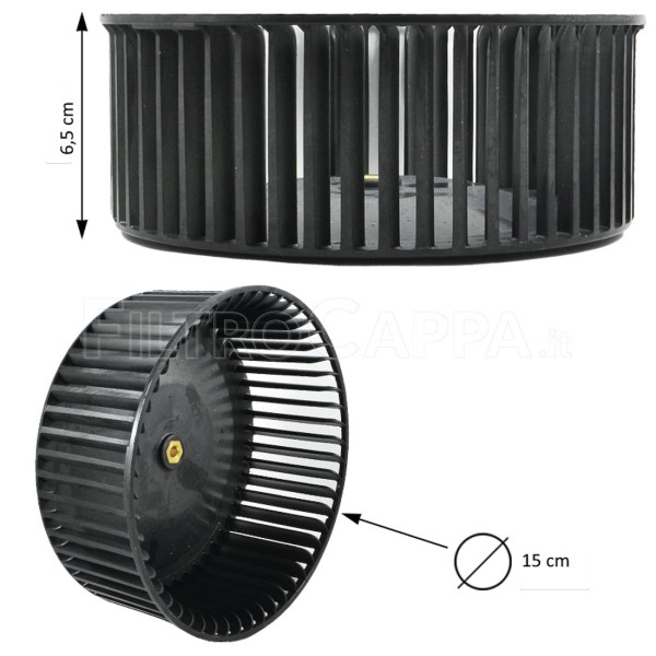 RODA DO VENTILADOR DO EXAUSTOR 15 CM DX 401.782.R01 DIÂMETRO PARA FABER SMEG 133.562.837