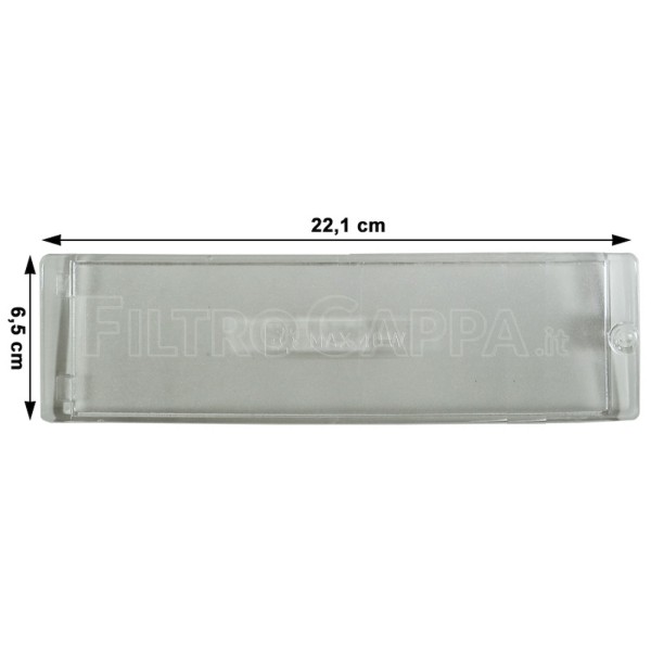 LICHTDIFFUSOR 22,1 X 6,5 CM FÜR DUNSTABZUGSHAUBEN ELICA TURBOAIR MILLELUCI 3001B PFF10