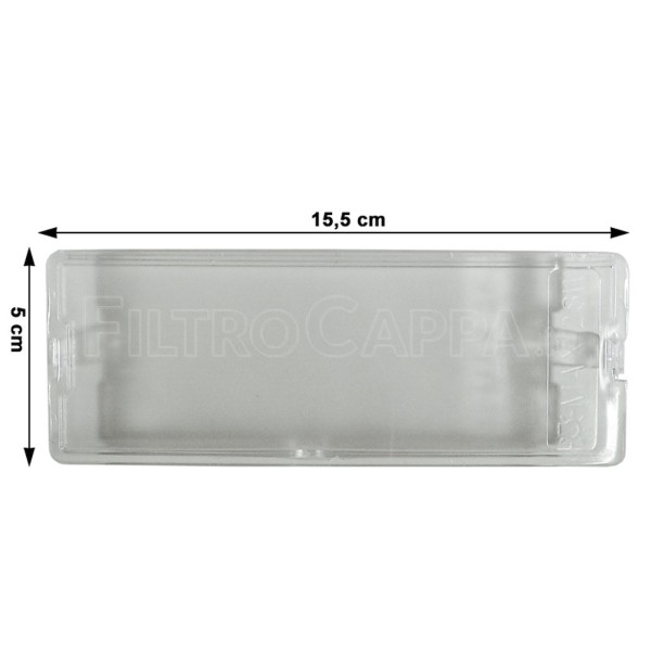 LAMP COVER 15,5 X 5 CM FOR ELICA TURBOAIR WHIRPOOL ELECTROLUX COOKER HOOD