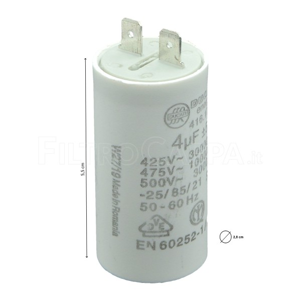 CAPACITOR 4 uF FOR FABER AIRONE ELICA SMEG COOKER HOOD MOTOR 133.0016.850