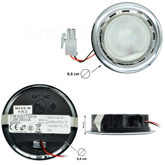 Faretto led diametro 6,5 CM 1,2 W 4000K per Cappa AIRONE CEFLCRODIA58C00002