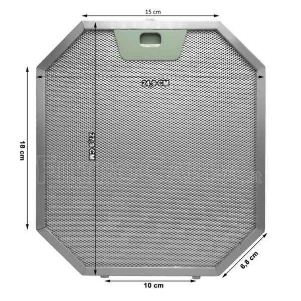 FABER METAL FILTER 24,9 x 27,9 CM OCTAGON GENUINE SPARE PART 133.0192.937