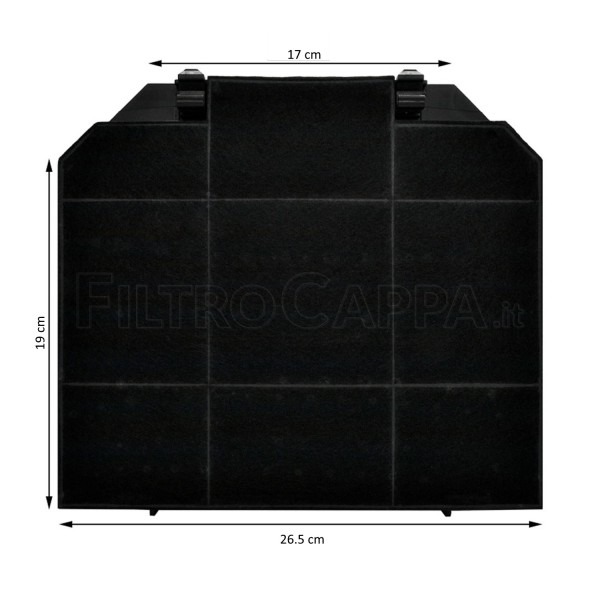 AKTIVKOHLEFILTER 26,7 X 23,7 CM FÜR DUNSTABZUGSHAUBEN FABER FRANKE ARISTON SMEG AEG ELECTROLUX