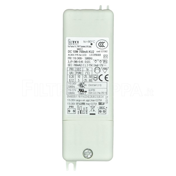TRASFORMATORE PER FARETTI A LED 700 mA 10 W ORIGINALE ELICA TRF0096050B