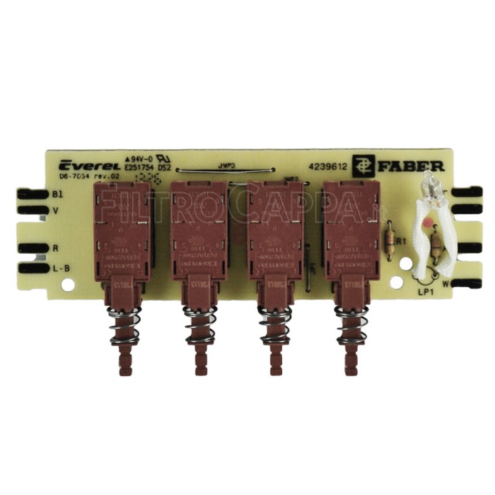 CLAVIER POUR HOTTE DE CUISSON FABER FRANKE SMEG GENIUNE PIÈCE DE RECHANGE 4239612 UNIQUEMENT CARTE