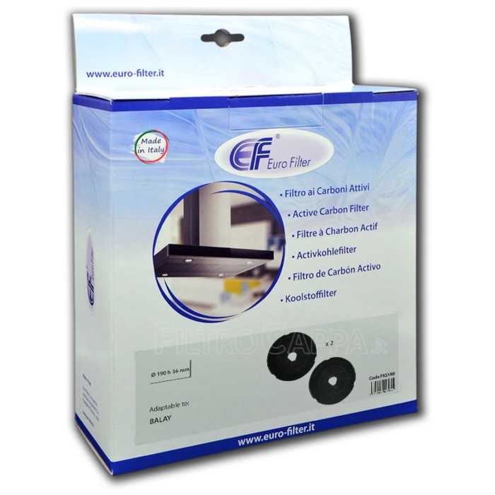 Filtro Carbone (2 Pz) Diametro 19 per Cappa BARRIVIERA TRT FKS188