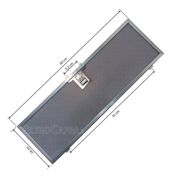 FILTRO METÁLICO 43 X 14 CM PARA CAMPANA EXTRACTORA BEST ELECTROLUX 75900000063033