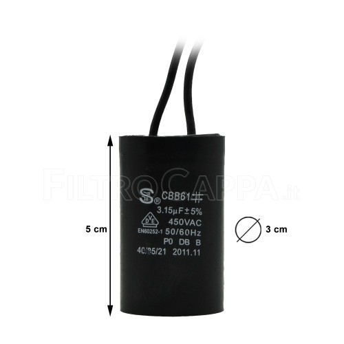 CONDENSATEURS POUR MOTEUR VORTICE 3,15 uF 5.157.000.136