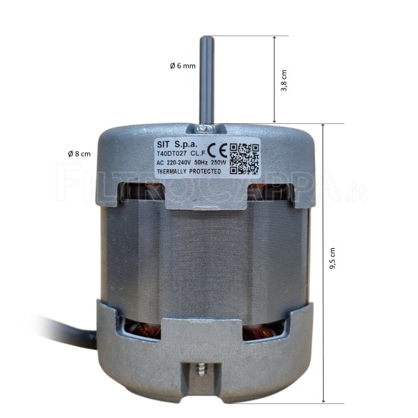 Motore per Cappa Aspirante Airone 4 Velocità SIT T40DT027 250W