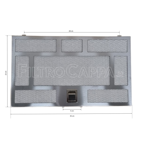 FILTRO METALLICO 35 X 22 CM PER CAPPA AIRONE ZAMA VIRGO CURVO 90 AC IX SM ASFMR83AC100000000