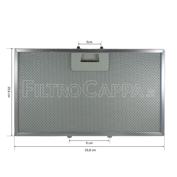 METAL FILTER 19,6 x 33,8 CM GENUINE SPARE PART GALVAMET AMBIENT R258048