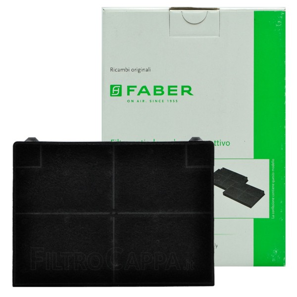 FILTRO CARBONE ORIGINALE (CONF. 2 PEZZI) 19,5 x 13,9 CM FABER 112.0157.242