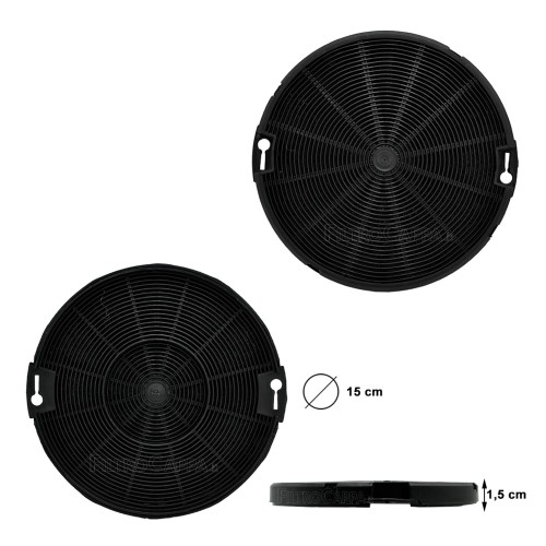 AKTIVKOHLEFILTER FÜR DUNSTABZUGSHAUBEN FABER FRANKE SMEG IKEA (2 STUCK) 15 X 1,5 CM 2